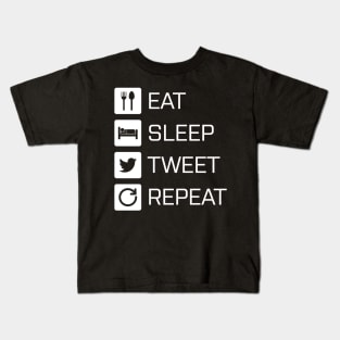 Eat Sleep Tweet Repeat Kids T-Shirt